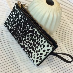 Leather and hide wristlet wallet